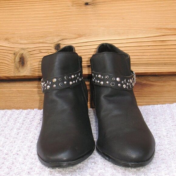 Sam Edelman Black Vegan Leather Studded Boots - Picture 3 of 7